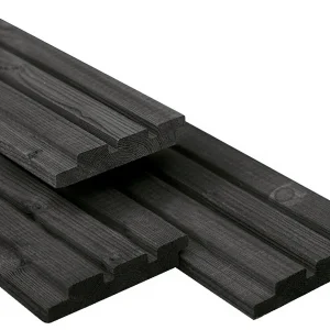 Vuren Triple Profiel Rhombus Plank 22x140mm zwart gespoten | Deens Rabat - 300 cm Koop Online