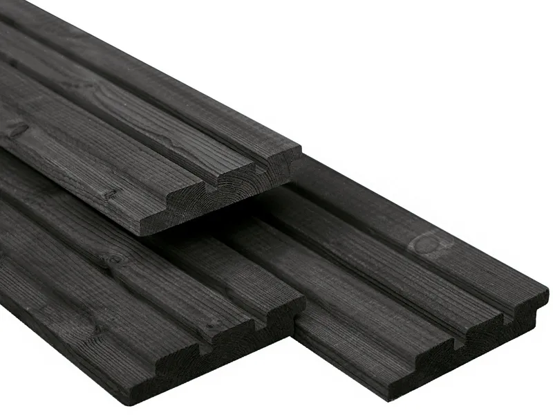 Vuren Triple Profiel Rhombus Plank 22x140mm zwart gespoten | Deens Rabat - 300 cm Koop Online