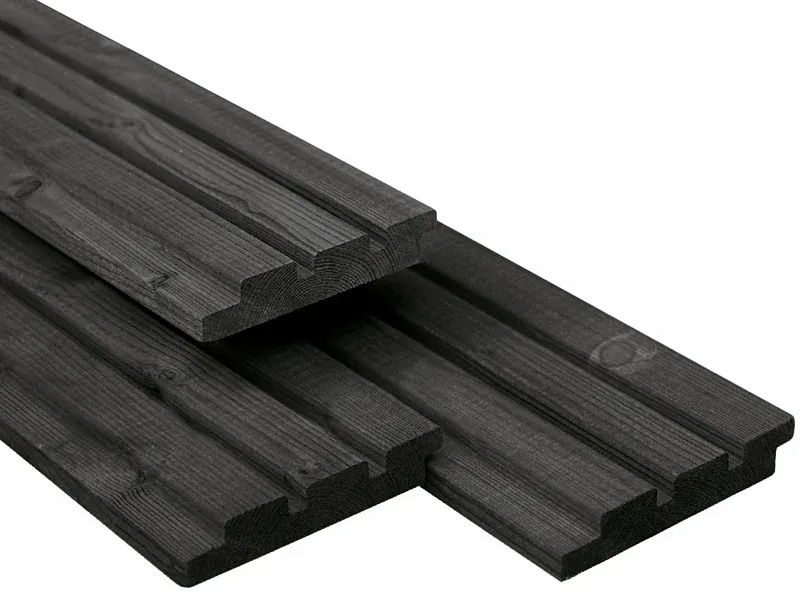 Vuren Triple Profiel Rhombus Plank 22x140mm zwart gespoten | Deens Rabat - 360 cm Rechtstreeks Van De Fabrikant