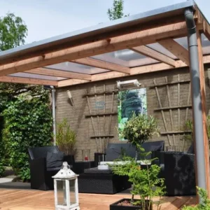 Veilige Betaling Veranda Douglas Duplo Robuust 140 + Polycarbonaat Daksysteem LT20 - Douglas Duplo 140/LT20 2000x3060
