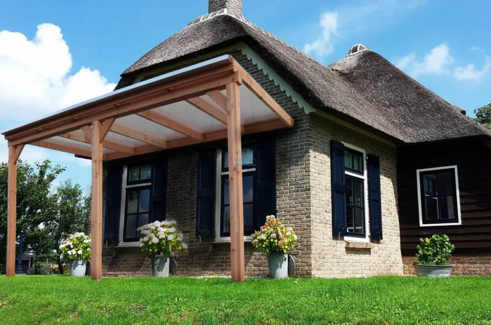 Direct Verzonden Veranda Douglas Duplo Robuust 140 + Polycarbonaat Daksysteem LT50 - Duplo 140/LT50 - 2000x3060