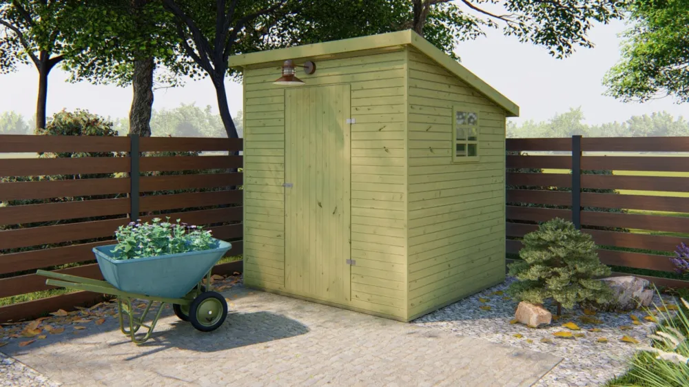 Lage Kosten Tuinhuis Olaf | Tuinhuis 2x2 Meter - Dakshingles recht Zwart 9m²