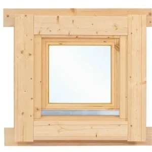 Vuren draai / kiepraam L5.1 met kozijn en isolatieglas | B54xH54cm - Vuren draai / kiepraam L5.1 Superprijs
