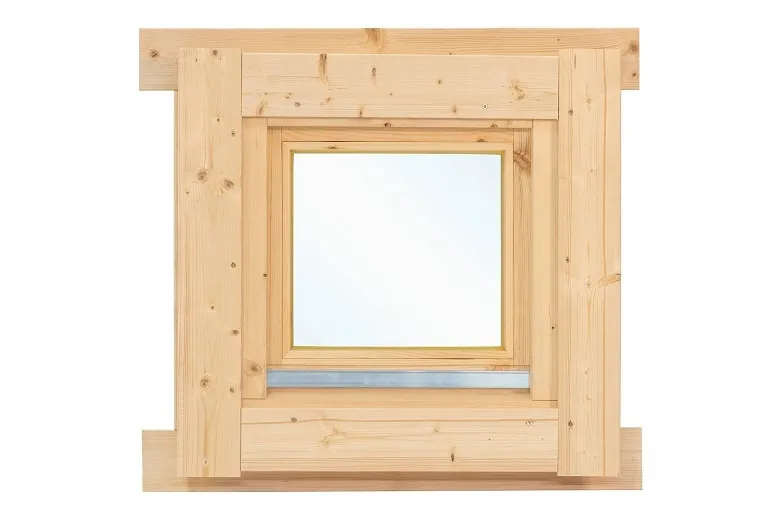 Vuren draai / kiepraam L5.1 met kozijn en isolatieglas | B54xH54cm - Vuren draai / kiepraam L5.1 Superprijs