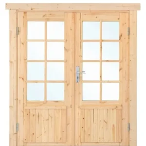 Vuren dubbele deur DL7 met kozijn en dubbel glas | B159xH188cm - Vuren dubbele deur DL7 Direct Verzonden