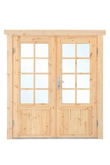 Vuren dubbele deur DL7 met kozijn en dubbel glas | B159xH188cm - Vuren dubbele deur DL7 Direct Verzonden