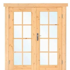Vuren dubbele deur DL8 met kozijn en dubbel glas | B159xH188cm - Vuren dubbele deur DL8 Veilige Betaling