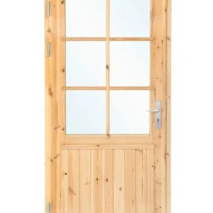 Beste Prijs Vuren enkele glasdeur XXL met kozijn en dubbel glas | B99x209cm - Vuren enkele deur XXL B99x H209