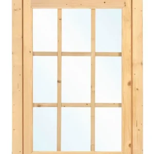 Vuren Uitzetraam met kozijn en roedes W1 | B77xH112cm - Vuren Uitzetraam W1 Direct Beschikbaar