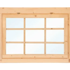Vuren Uitzetraam en kozijn met roedes W2 | B112xH77cm - Vuren Uitzetraam W2 Gecertificeerd