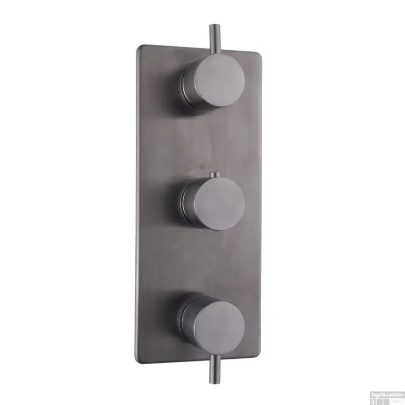 Afbouwdeel Douche BWS Cemal Thermostatisch 3-Weg Gunmetal Voordeelprijs