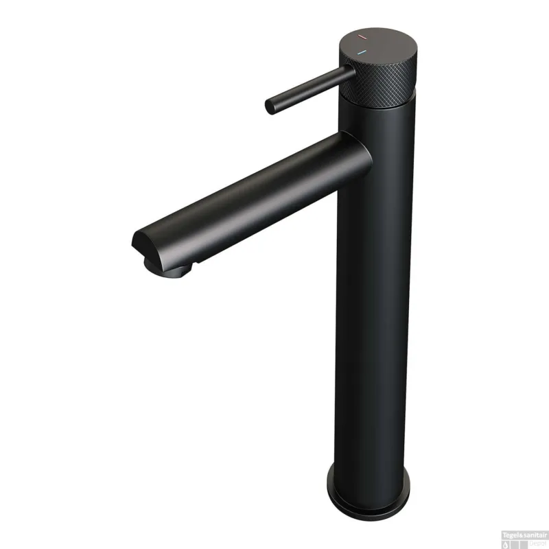 Wastafelmengkraan Brauer Black Carving Coldstart Opbouw Hoog Ronde Hendel Mat Zwart Merkproduct