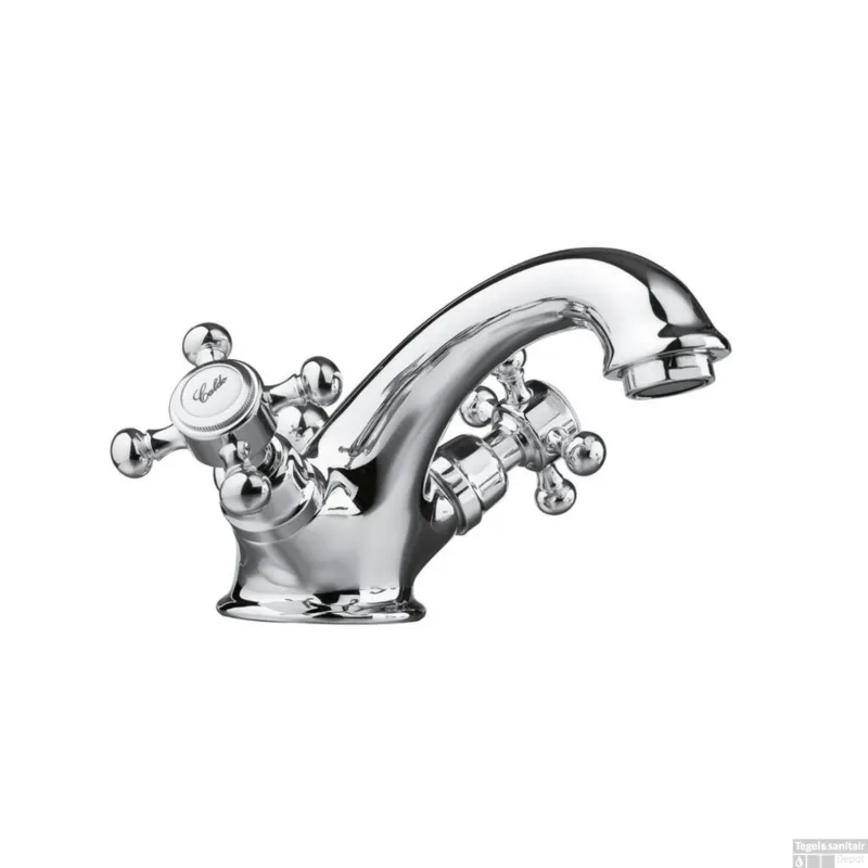 Wastafelmengkraan Sapho Antea 2-knop Uitloop 6.5 cm Chroom (incl. trekwaste) Gecertificeerd