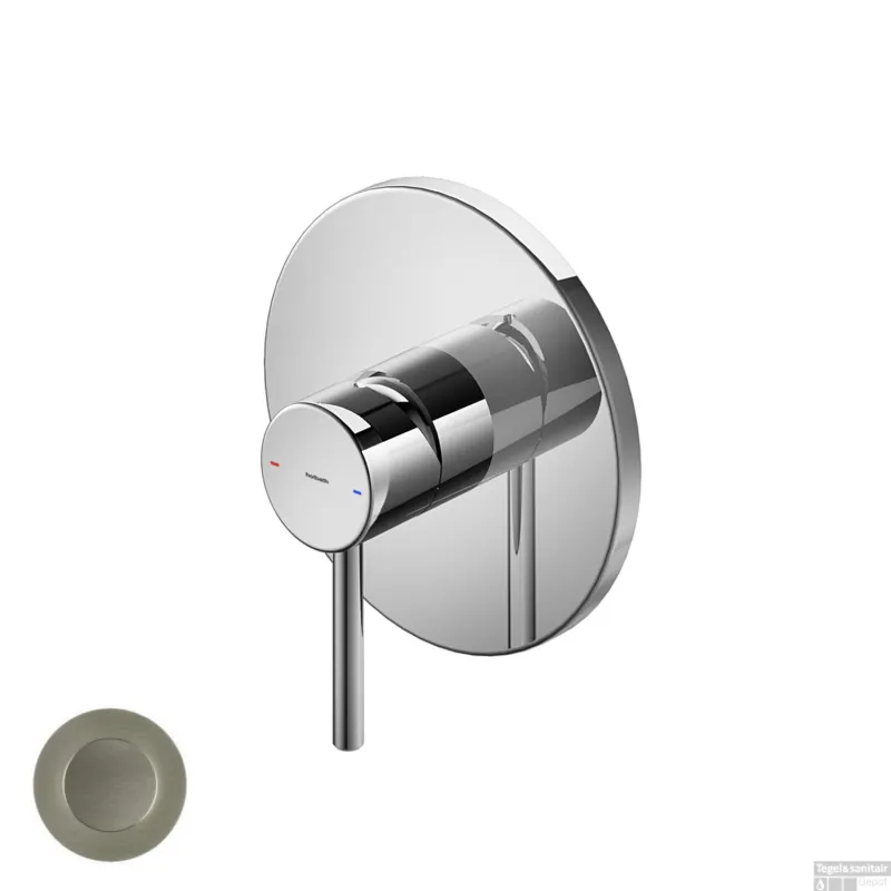 Douchemengkraan Hotbath Buddy Inbouw Rond Geborsteld Nikkel (incl. inbouwdeel) Uitverkoop