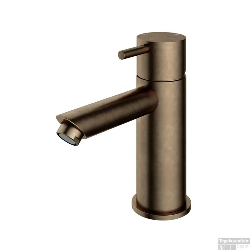 Voordeelprijs Wastafelmengkraan Hotbath Cobber 1-hendel Recht 14.3 cm Verouderd Messing Living Colours