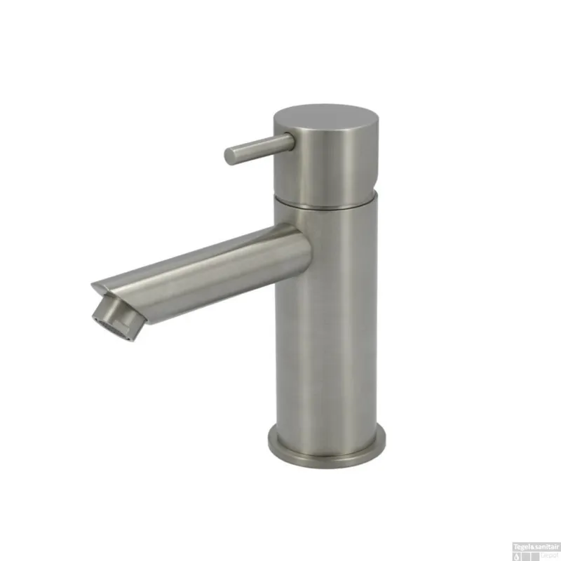 Koopje Wastafelmengkraan Hotbath Cobber 1-hendel Recht 14.3 cm Geborsteld Nikkel