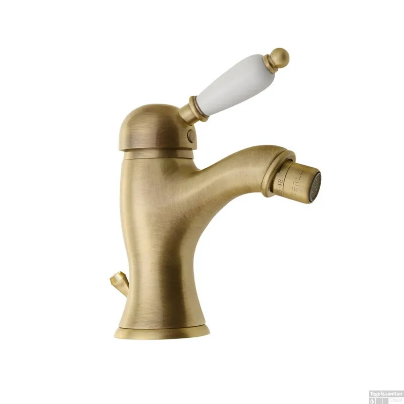 Nu Kopen Bidetmengkraan Sapho Kirké Retro Wit 1-hendel Gebogen 18.2 cm Brons (incl. clickwaste)