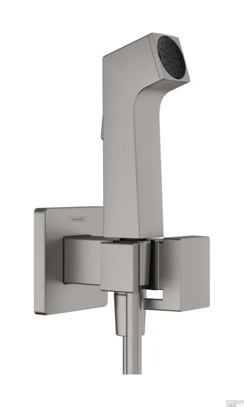 Hansgrohe bidethanddouche 1jet E EcoSmart voor warm water met douchehouder en doucheslang 125 cm, Brushed Black Chrome Alleen Vandaag