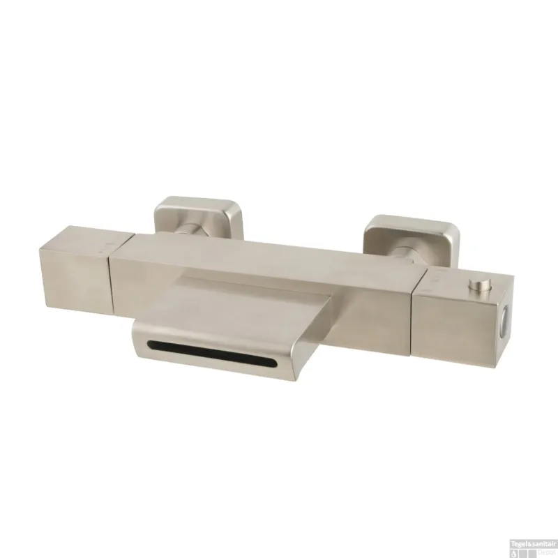 BWS Badkraan Rodos Waterval Thermostatisch Vierkant RVS Fabrieksprijs