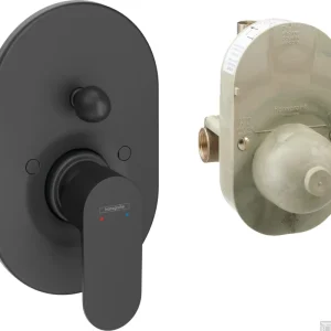 Laatste Versie Hansgrohe Rebris S ééngreeps badmengkraan set inbouw, mat zwart
