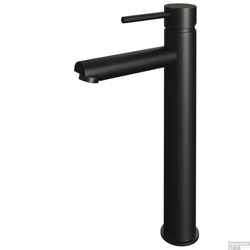 Speciale Aanbieding Wastafelmengkraan Brauer Black Edition Coldstart Opbouw Hoog Ronde Hendel Mat Zwart