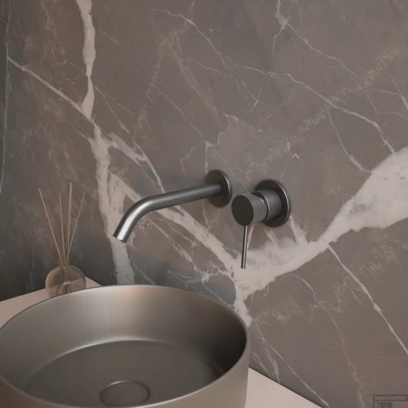 Wastafelmengkraan Inbouw BWS Ridged Gunmetal Lage Prijs