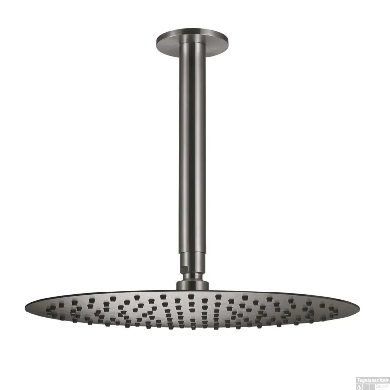Hoofddouche Qisani Flow met plafonddouchearm Ø 30 cm Geborsteld RVS Weekendaanbieding