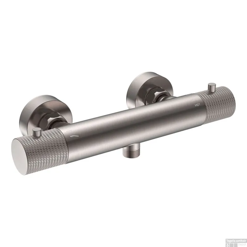 Douchemengkraan Thermostatisch Wiesbaden Ribbd Geborsteld Staal Flitsaanbieding