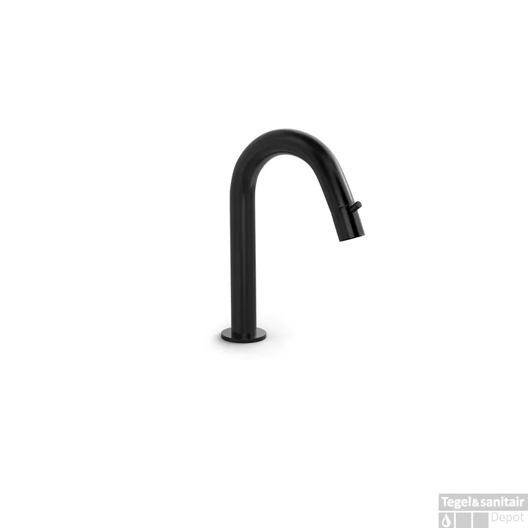 Fabrieksprijs Fonteinkraan Hotbath Cobber 1-knop gebogen 19.3 cm Rond Geborsteld Zwart PVD