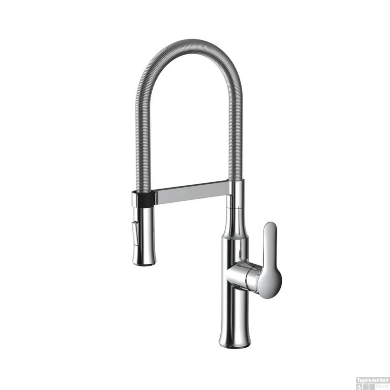Keukenmengkraan Sapho Jessy 1-hendel 50.5 cm met Uittrekbare Spray Chroom Finale Uitverkoop