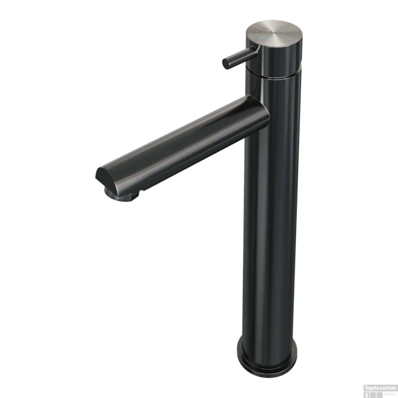Wastafelmengkraan Brauer Gunmetal Edition Coldstart Opbouw Hoog Korte Ronde Hendel Geborsteld Gunmetal PVD Betaalbaar