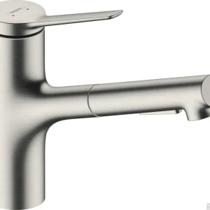 Shop Nu Hansgrohe Zesis M33 ééngreeps keukenkraan 150 met metalen uittrekbare vuistdouche, 2jet, sBox, rvs look