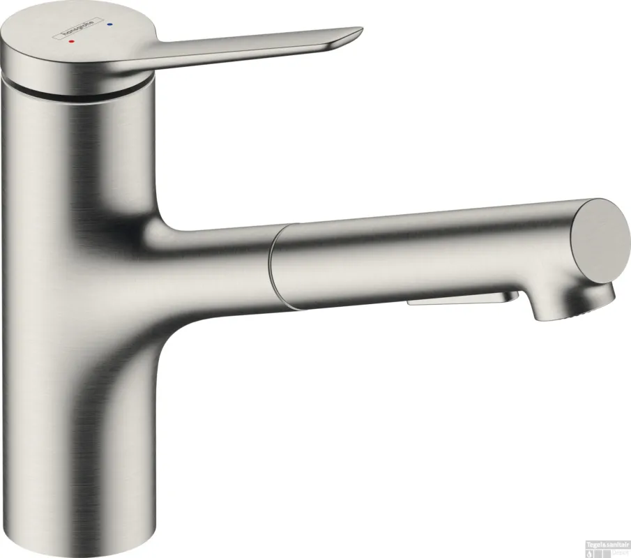 Shop Nu Hansgrohe Zesis M33 ééngreeps keukenkraan 150 met metalen uittrekbare vuistdouche, 2jet, sBox, rvs look