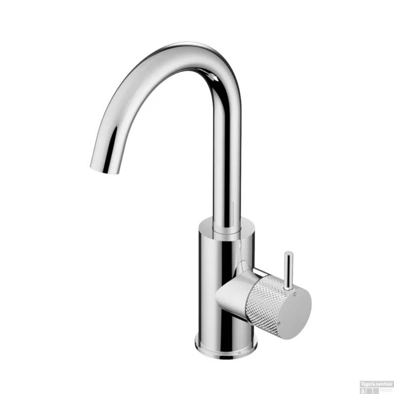 Laatste Versie Wastafelmengkraan Hotbath Cobber X Met Draaibare Uitloop 27.8 cm Chroom