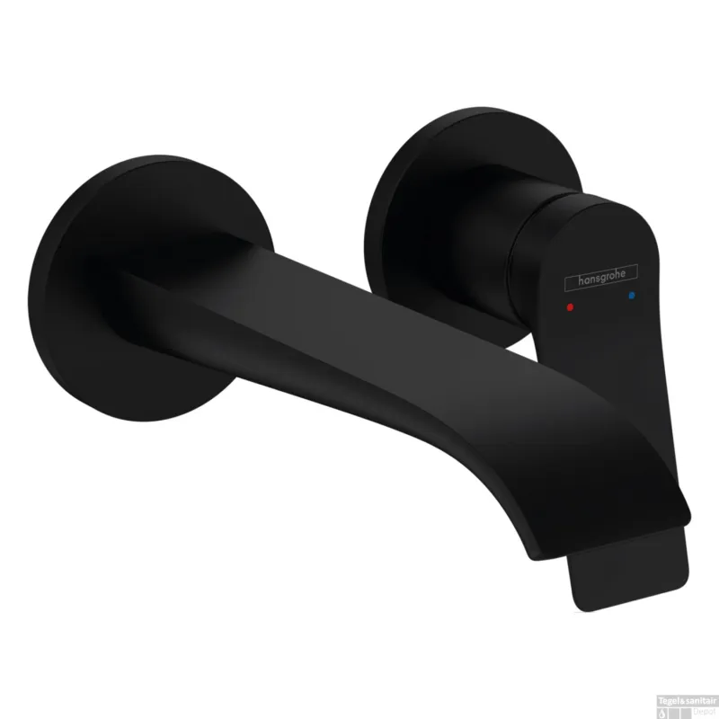 Wastafelmengkraan Hansgrohe Vivenis 2-gats Wandkraan 19.5 cm Mat Zwart Betrouwbaar