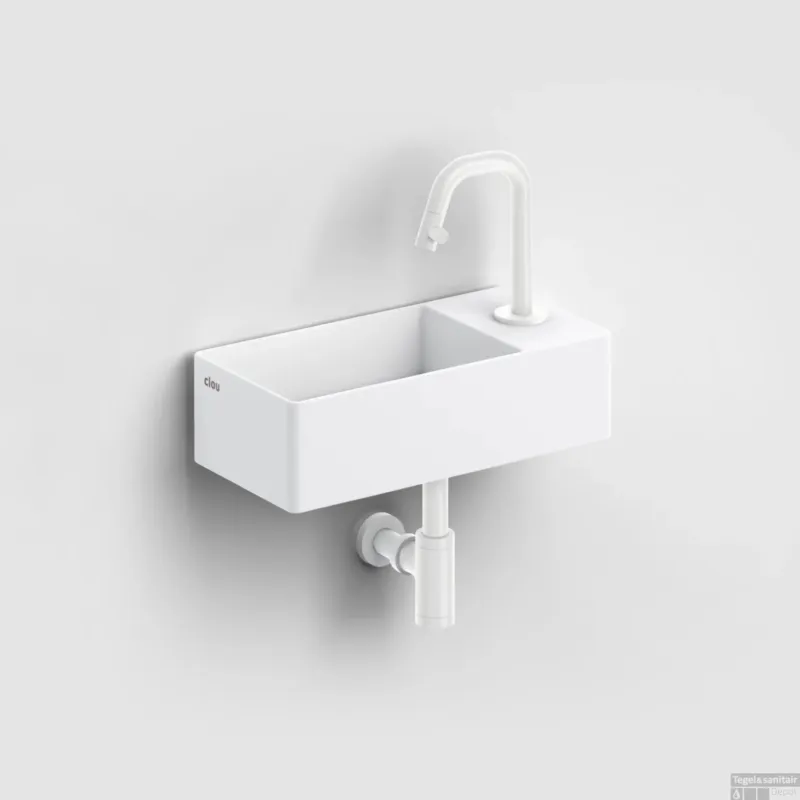 Laatste Versie Clou Kaldur Fonteinkraan Set Met Afvoerplug En Design Sifon Mat Wit