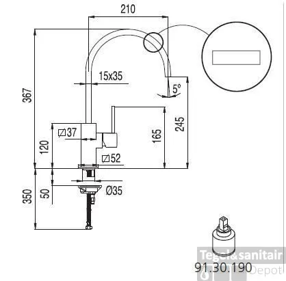 Tres keukenkraan CUADRO 130498 Fabrieksprijs