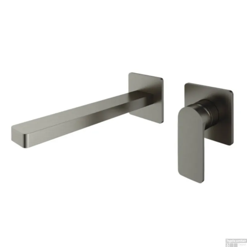 Finale Uitverkoop Wastafelkraan Hotbath Gal Inbouw Mengkraan 18 cm Geborsteld Nikkel PVD Excl. Inbouwdeel