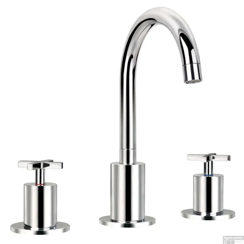 Aanbieding Wastafelkraan Inbouw Best Design New-Jax 3-Gats Staand 27 cm Chroom
