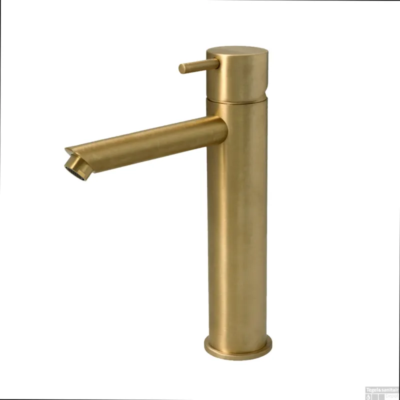 Nu Kopen Wastafelmengkraan Hotbath Cobber 1-hendel Recht 21.6 cm Geborsteld Messing Living Colours