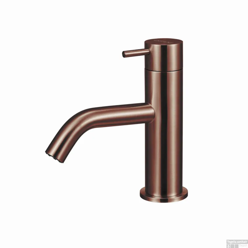 Direct Verzonden Wastafelkraan Qisani Flow Laag Geborsteld Copper