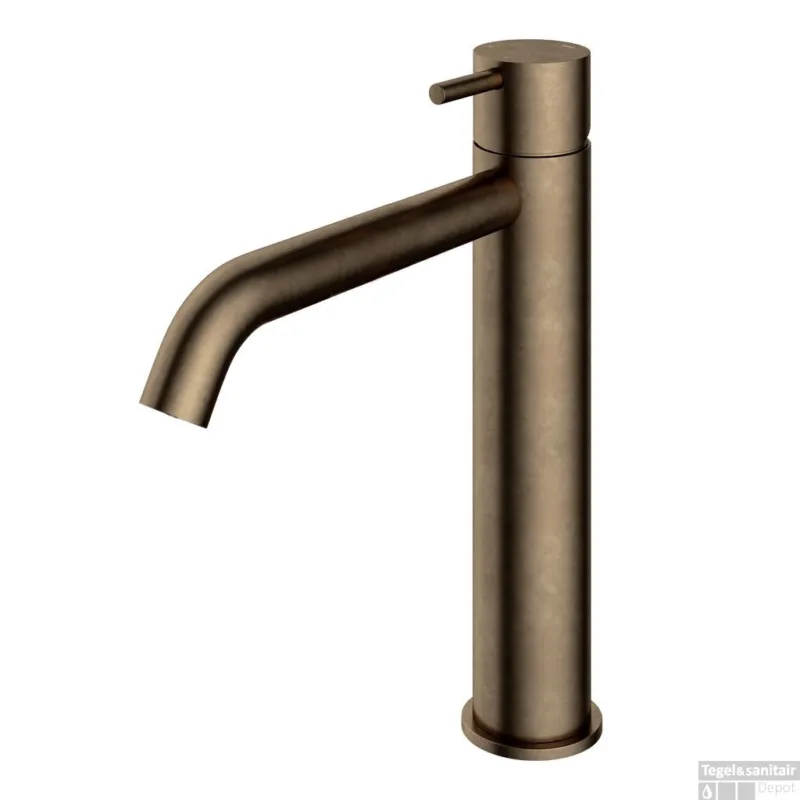 Aanbieding Wastafelmengkraan Hotbath Cobber 1-hendel Gebogen 28.6 cm Verouderd Messing Living Colours