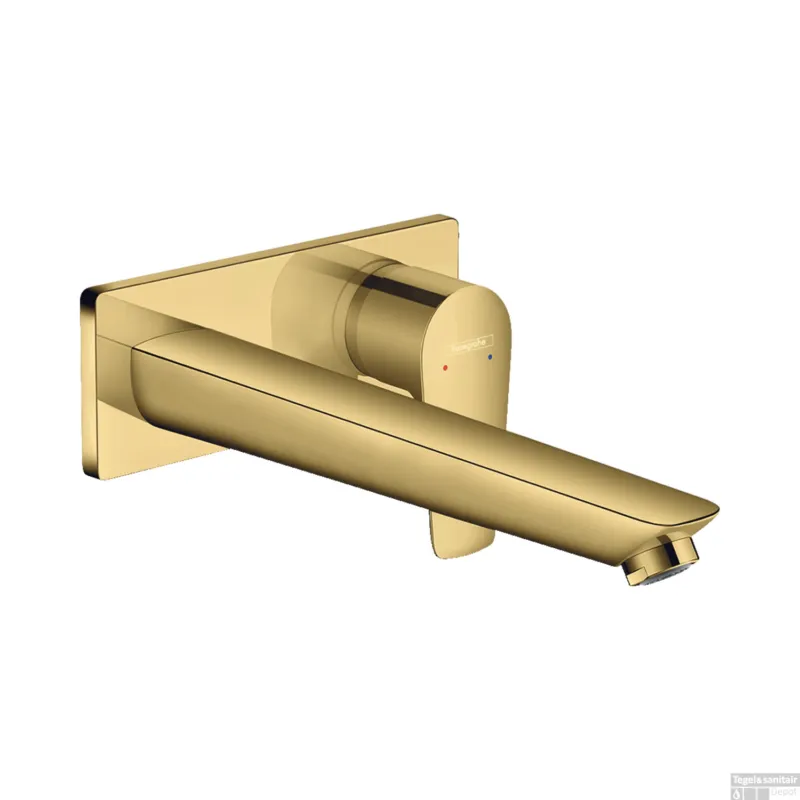 Aanbieding Wastafelmengkraan Talis E HansGrohe Afdekset Uitloop 22.5 cm en Afvoerplug Gepolijst Goud
