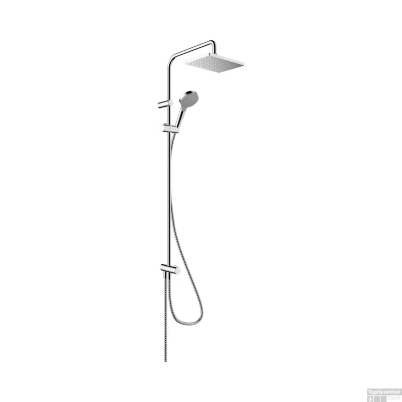 Beperkte Voorraad Regendouche set HansGrohe Vernis Shape Showerpipe 230 1 Jet Reno EcoSmart 9l/min Chroom