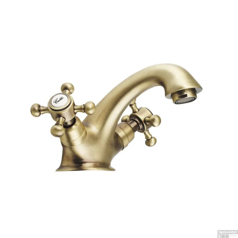 Gratis Retour Wastafelmengkraan Sapho Antea 2-knop Uitloop 6.5 cm Brons (incl. clickwaste)