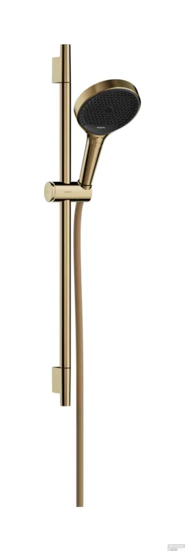Hansgrohe Rainfinity doucheset 130 3jet met glijstang S Puro 65 cm, push-schuifstuk en Designflex textiel doucheslang 160 cm, Polished Gold Optic Beperkte Voorraad