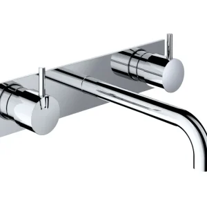 Snelle Levering Wastafelmengkraan Hotbath Cobber Inbouw 2-hendel Met Achterplaat Gebogen 18 cm Chroom