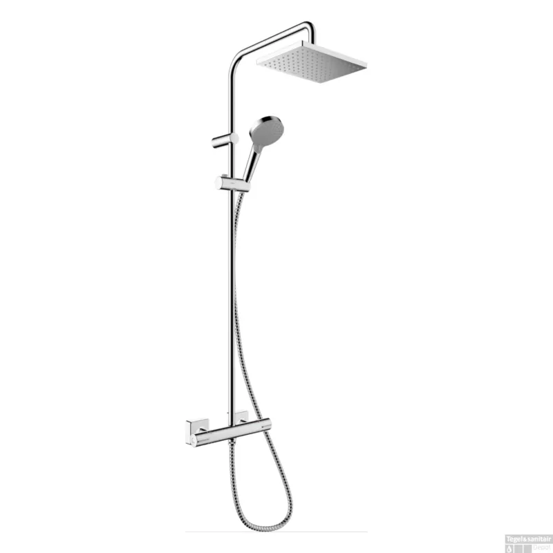 Beperkte Voorraad Regendouche set HansGrohe Vernis Shape Showerpipe 230 1 Jet met Douchethermostaat EcoSmart Chroom