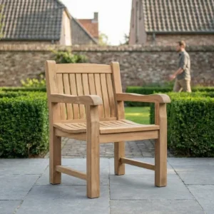 Balmoral Teak Tuinstoel – Luxe Massief Teakhout – Comfortabele Buitenstoel met Armleuningen Bestel Nu