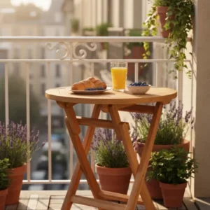 Exclusieve Aanbieding Teak Houten Klaptafel | Rond | Ø 70